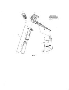 Electric Blower Diagram and Parts List for TURBOCLEAN 2000  Weed Eater Leaf Blower / Vacuum